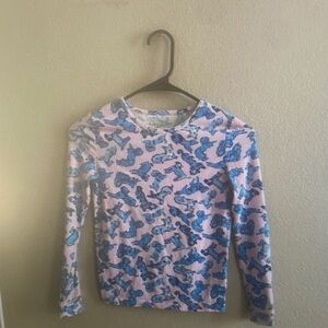 Blue and Pink Kids Dinosaur Shirt